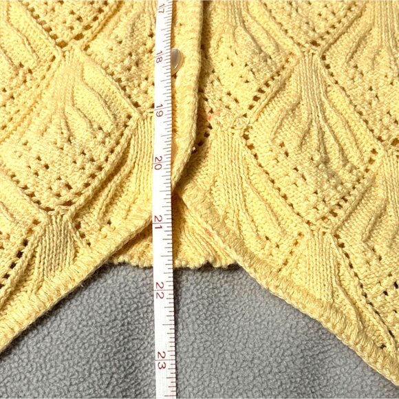 Vintage Cotton Forever Buttercup Yellow Pointelle Knit Vest - Picture 6 of 7